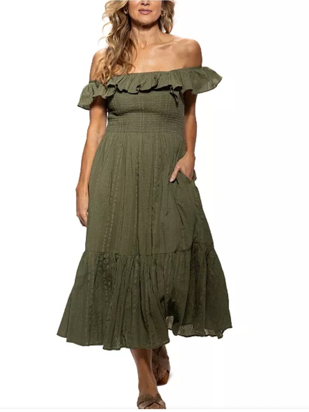Dotti Women's Cotton On/Off-The-Shoulder Cover-Up Dress NWT